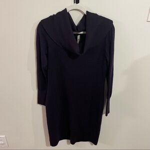 Ann Taylor New With Tags Cowl Neck Purple Long Sleeve Mini Sweater Dress Size M